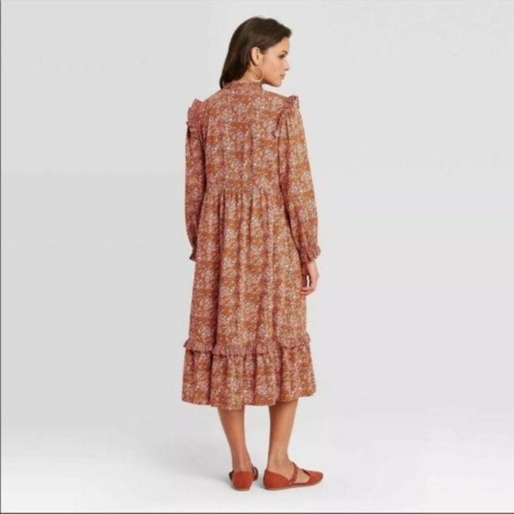 New Universal Thread Cottagecore Ruffle MIDI Dress - Picture 3 of 6